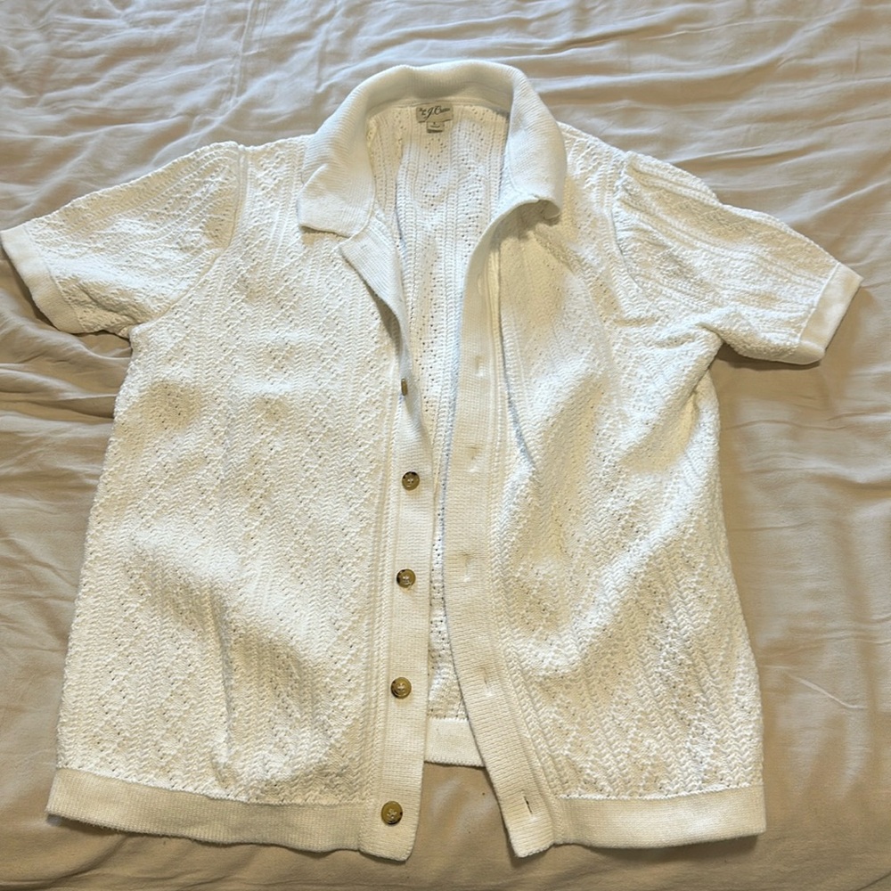 J Crew large white button up tshirt